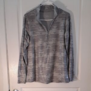 Hyba  - The Geo-Joy Quarter Zip Top - For Trails, Tales, and Takeout!